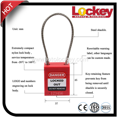 Safety Cable Lock Steel Cable Wire Lock